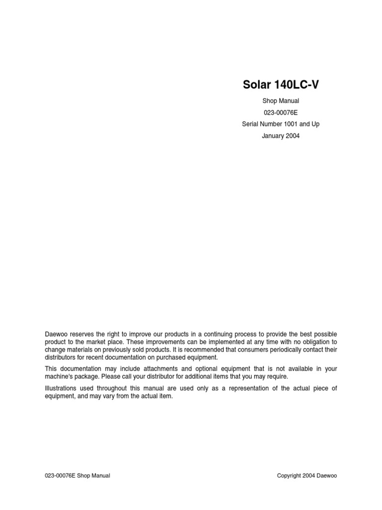 S140LCV - Shop Manual | PDF | Safety | Asbestos