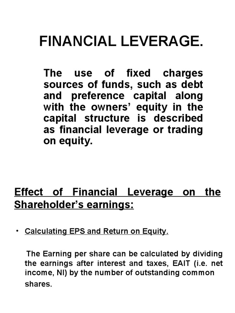 Financial Leverage Impact on EPS | PDF | Financial Capital | Capital ...