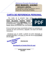 Formato Modelo Ejemplo Carta de Referencia Personal