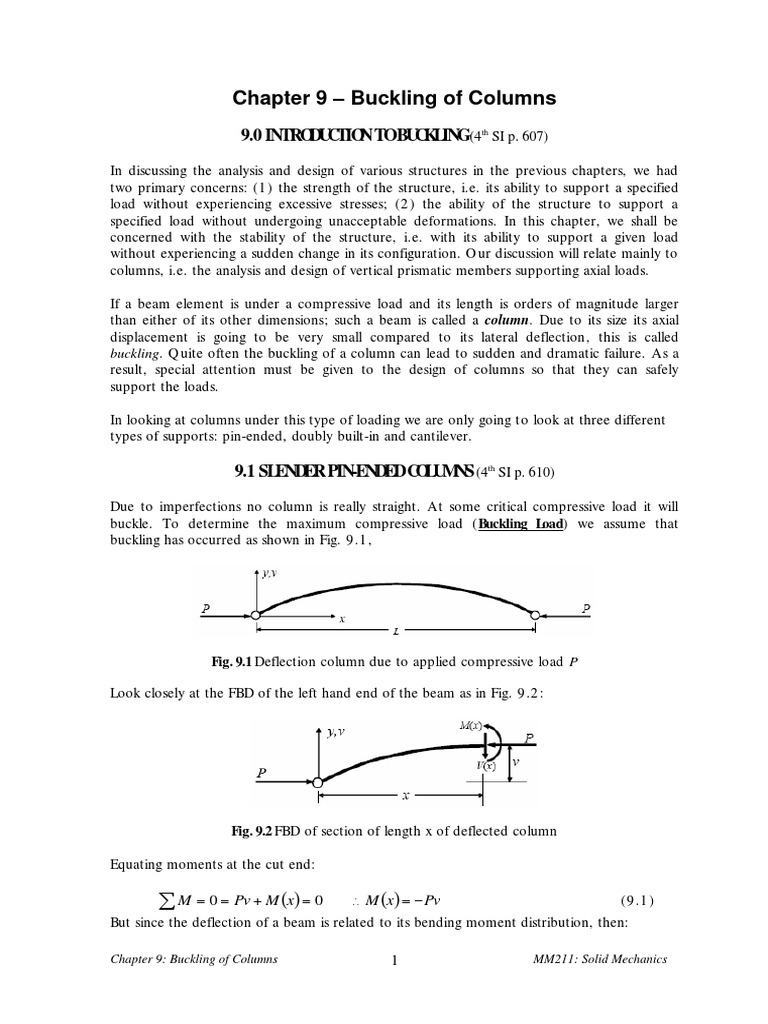Buckling Analysis of Columns | PDF | Buckling | Column