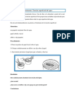 Experimento Tensión Superficial Del Agua