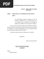 SOLICITUD DE JUSTIFICACION DE FALTA