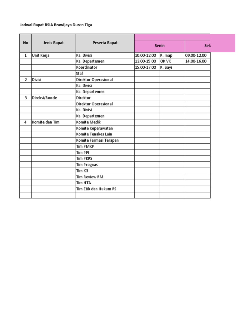 Jadwal Rapat Pdf