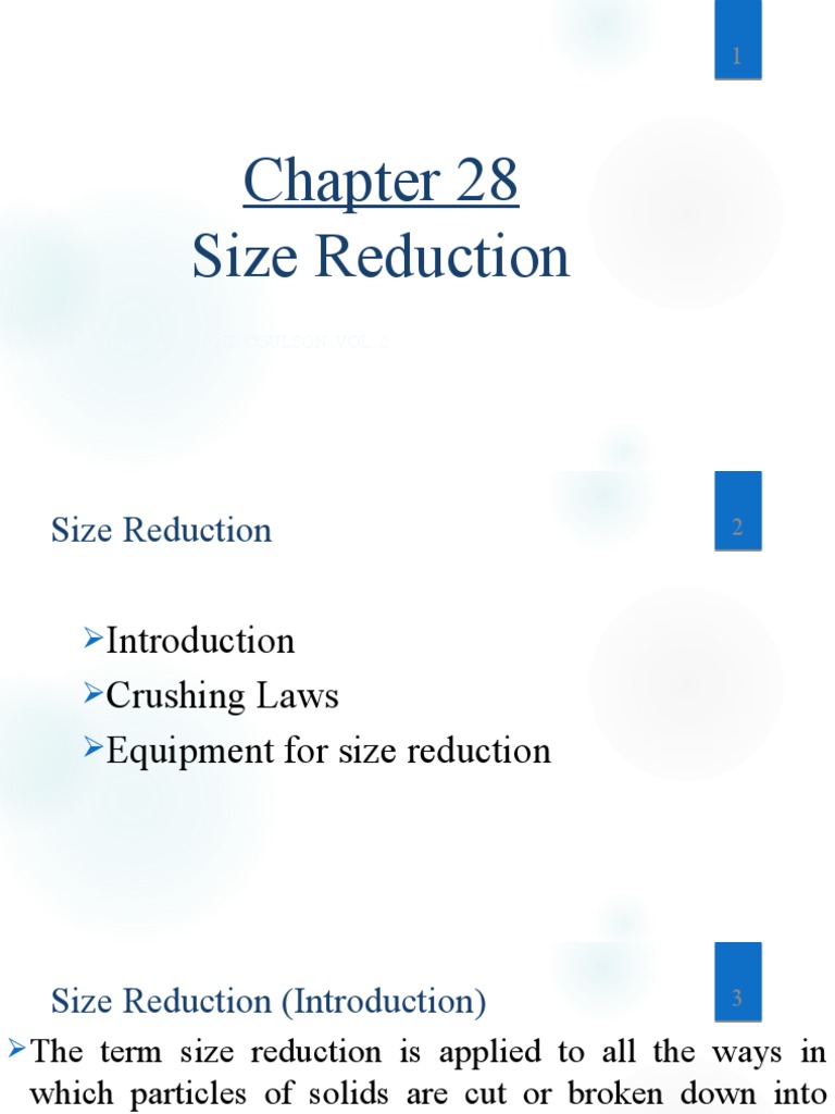 Size Reduction: Laws and Mechanisms | PDF | Mill (Grinding) | Nature