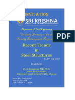 Invitation: Recent Trends in Steel Structures