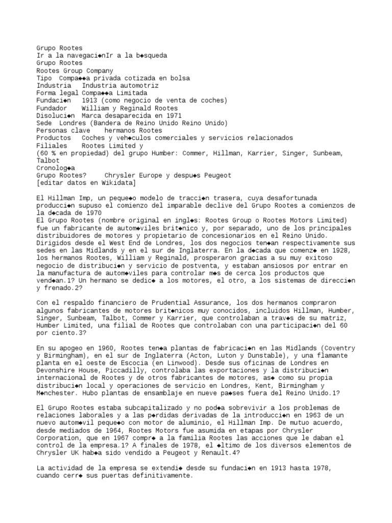 Grupo Rootes Descargar gratis PDF Empresas automotrices de los