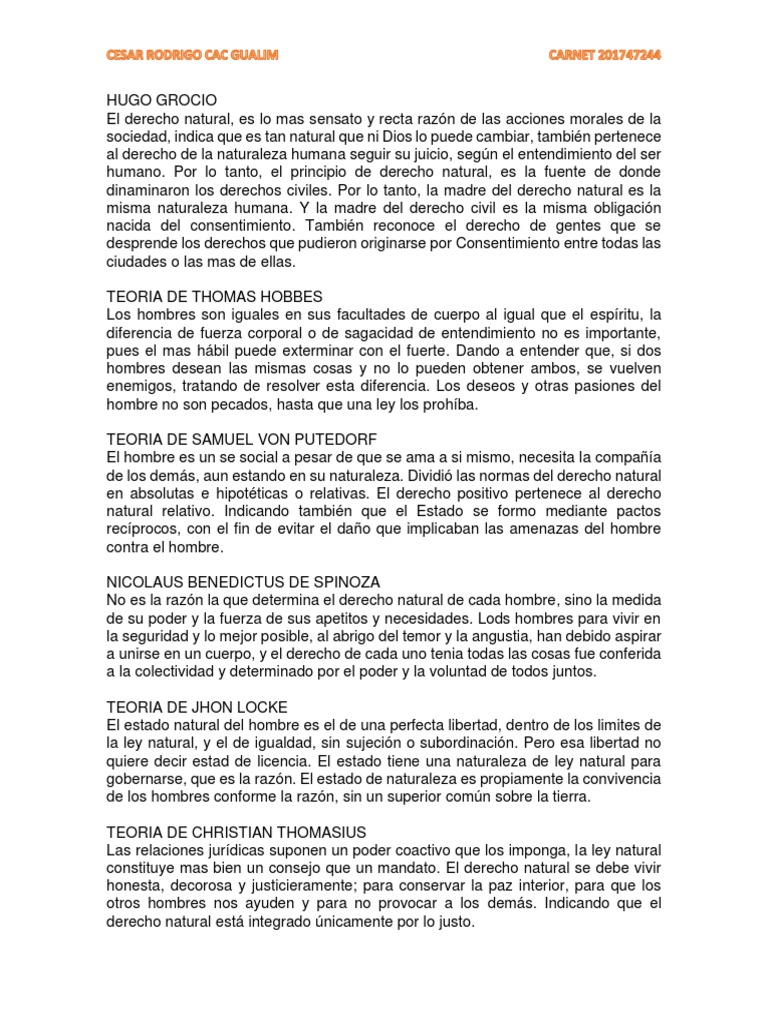 Teorias de La Escuela Clasica Del Derecho Natural | PDF | La Ley ...