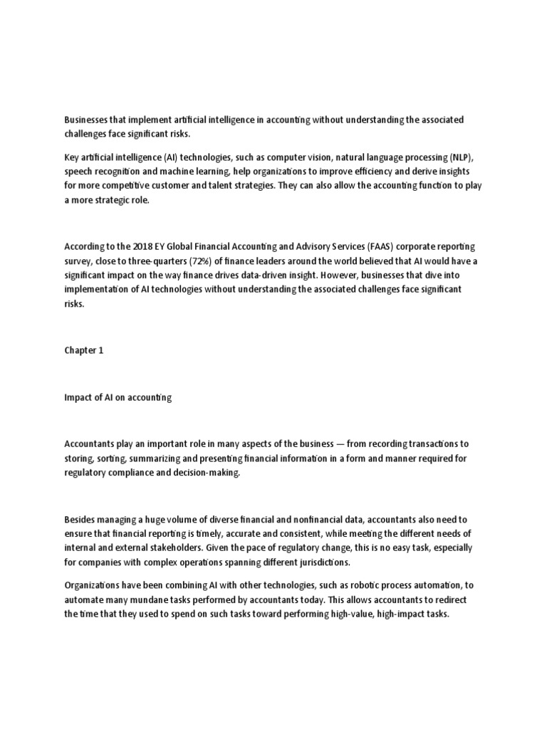 AI in Accounting: Risks and Benefits | PDF | Artificial Intelligence ...