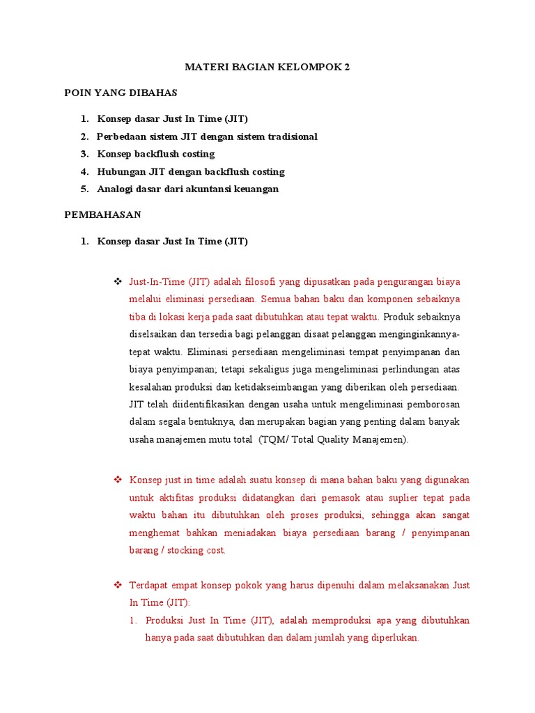 Manajemen Persediaan Just In Time | PDF | Bisnis | Pengelolaan Keuangan ...