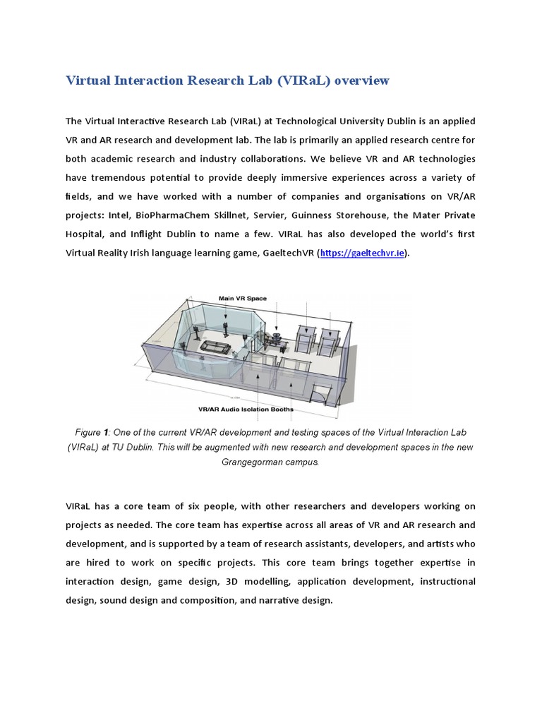 VIRaL: Advancing VR/AR Research | PDF | Virtual Reality | Communication