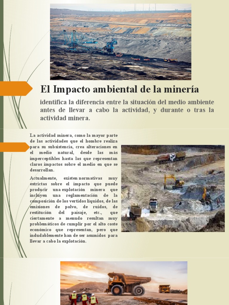 El Impacto Ambiental De La Minería Pdf Minería Suelo