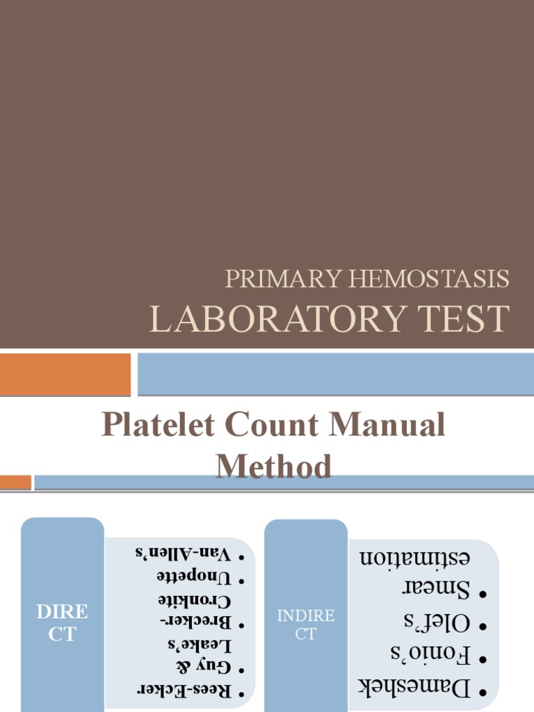 Primary Hemostasis Laboratory Tests Guide | PDF | Platelet | Coagulation