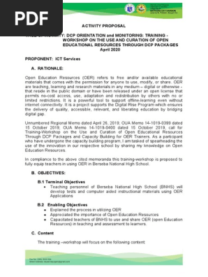 proposal in conducting ICT Training