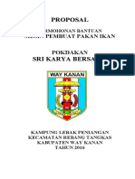 Proposal Permohonan Mesin Pembuat Pakan Ikan Sri Karya Bersama