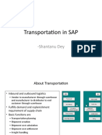 Transportation in SAP: - Shantanu Dey