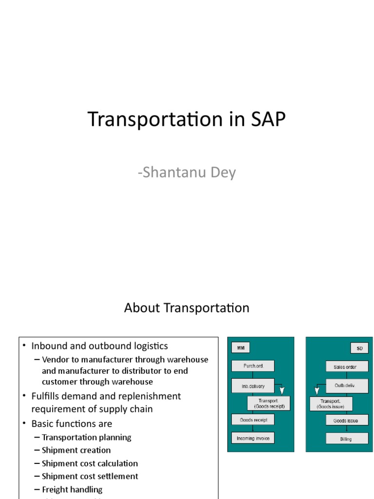 SAP Transportation Management Overview | PDF | Cargo | Freight Transport
