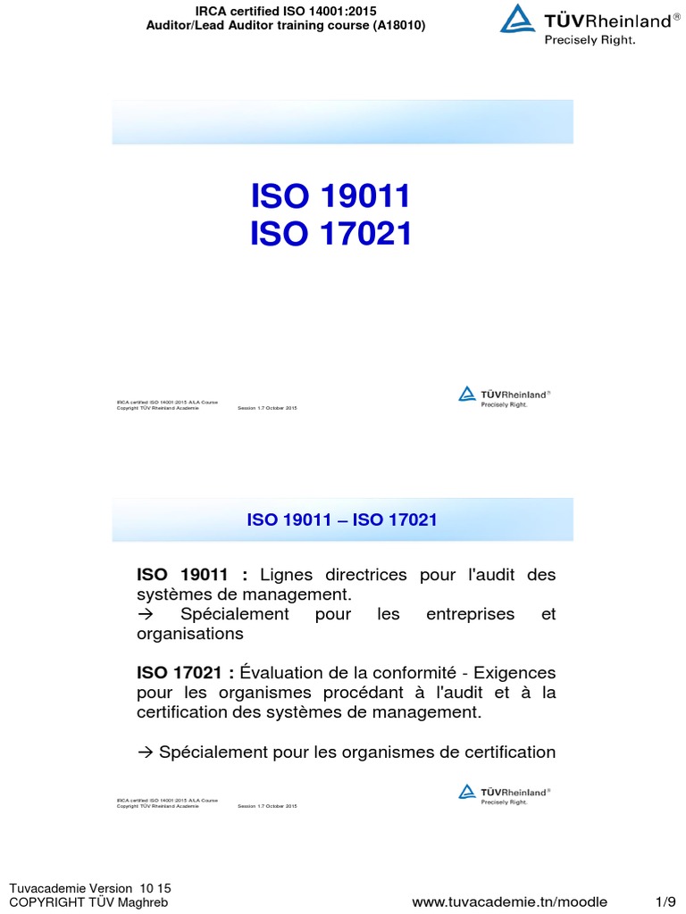 Presentation Session 1.7 ISO 19011 Vs ISO 17021 FR | PDF | Audit | Business