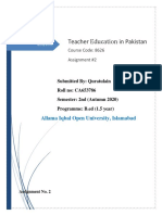 Teacher Education in Pakistan: Allama Iqbal Open University, Islamabad