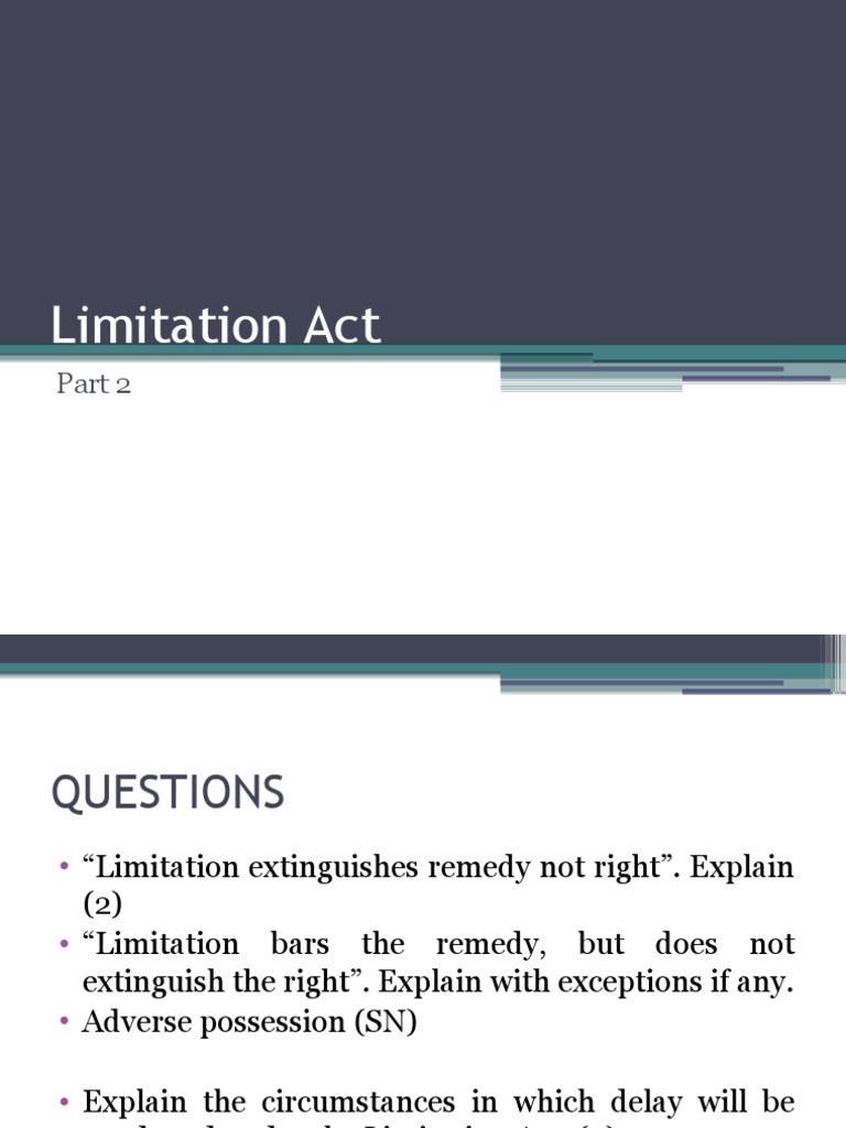 Limitation: Remedy vs. Right Explained | PDF | Legal Remedy | Lawsuit
