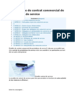 Modèle Type de Contrat Commercial de Prestations de Service