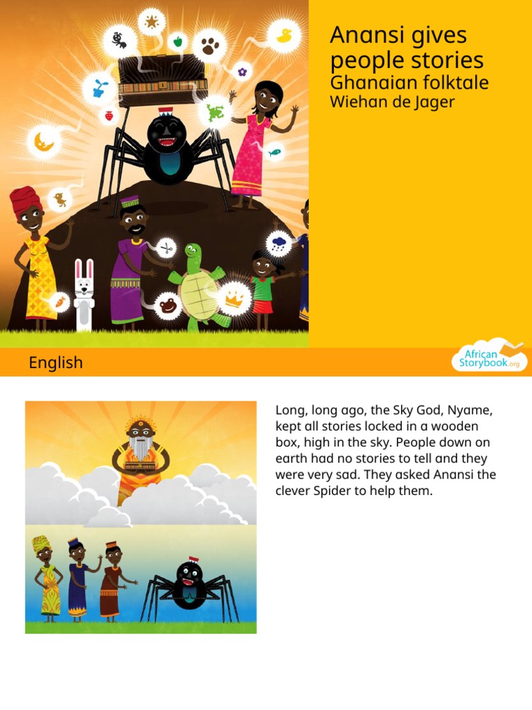 Anansi Gives People Stories: Ghanaian Folktale | PDF | Anansi