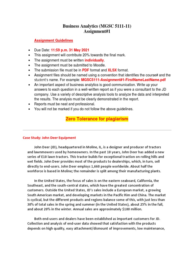 Business Analytics Assignment for JD | PDF | Business | Science