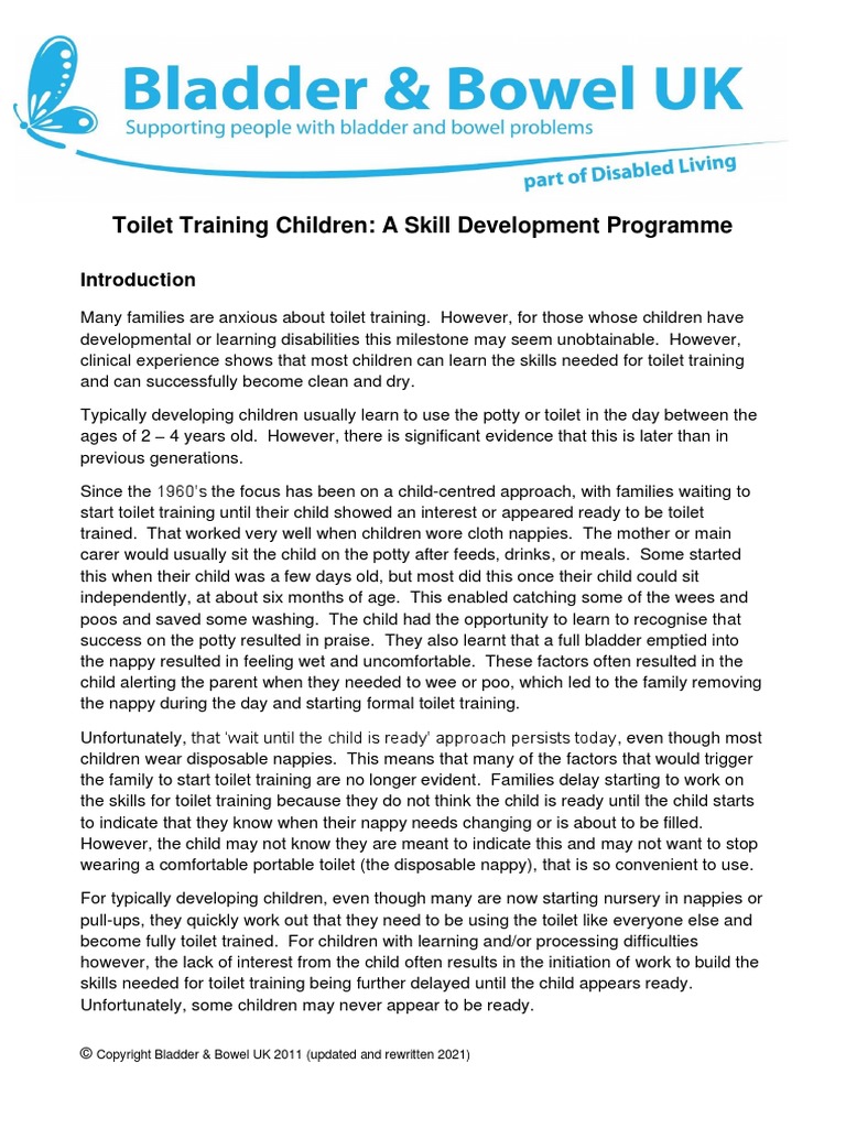 Toilet Training A Skill Development Programme PDF