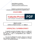 Gabarito provisório de provas de Português e obras para concurso da Aeronáutica (2020