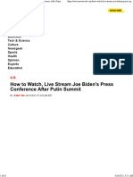 How To Watch, Live Stream Joe Biden's Press Conference After Putin Summit