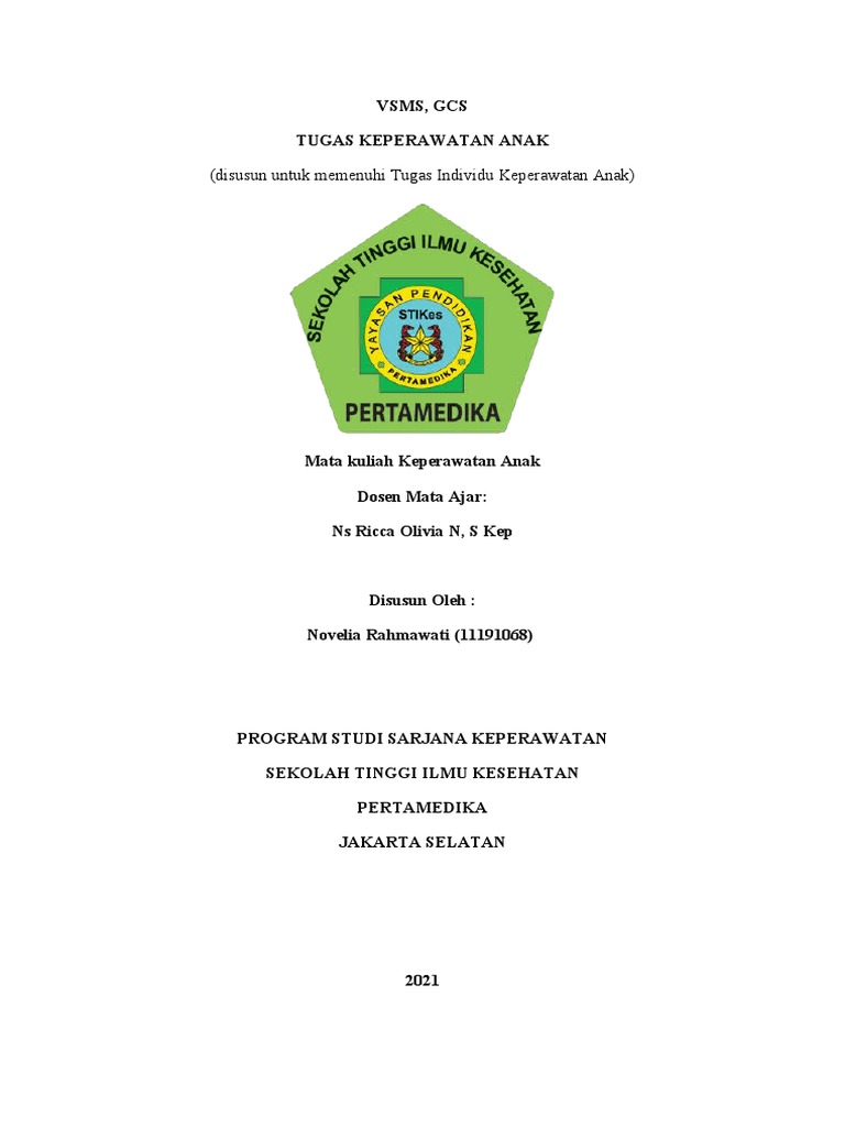 VSMS - Novelia Rahmawati - S1 Kep 12 REG - 11191068 | PDF