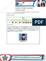 Learning Activity 1 / Actividad de Aprendizaje 1 Evidence: My Profile / Evidencia: Mi Perfil