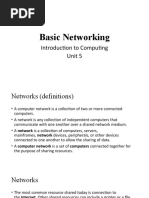 Basic Networking: Introduction To Computing Unit 5