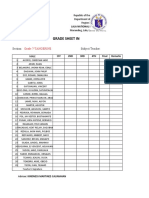 Lala National High Grade Sheet