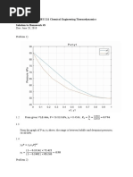 Solution to Homework #3 for Chemical Engineering Thermodynamics