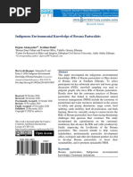 Indigenous Environmental Knowledge of Borana Pastoralists 