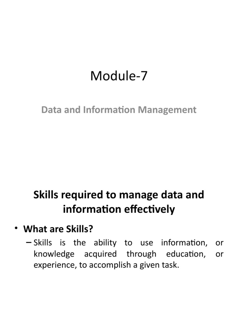 Module-7: Data and Information Management | PDF | Critical Thinking ...