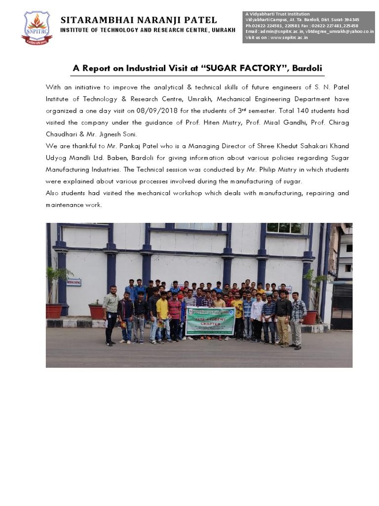 a-report-on-industrial-visit-at-sugar-factory-bardoli-pdf