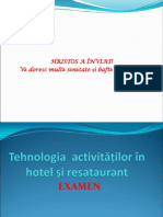 Tehnologie Hoteliera Si de Restaurant -Structura- Examen- III if Si IFR
