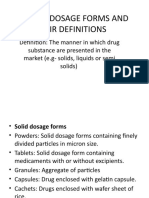 Types of Dosage Forms and Their Definitions