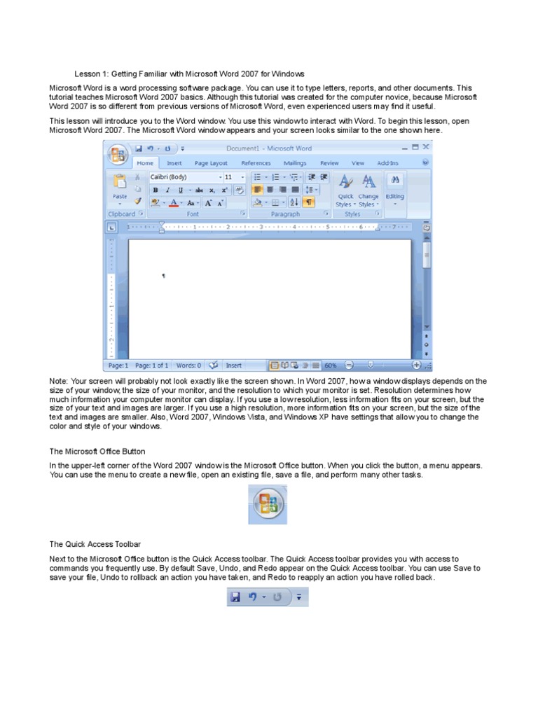 MSOFFICE2007 | PDF | Microsoft Word | Typefaces