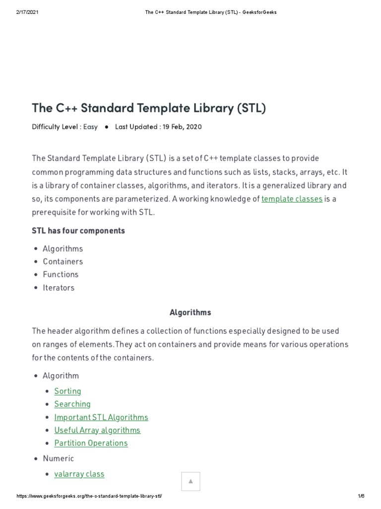 The C++ Standard Template Library (STL) PDF C++