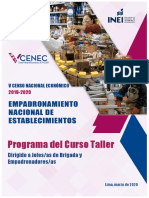 Programa Del Curso Taller Dirigido a Jefes de Brigada y Empadronadores