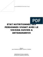 Etat Nutritionnel Des Personnes Vivant Avec Le VIH/SIDA Suivies À Antananarivo (RANDRIAMANANTSAINA Lalhyss-INSPC/2007)