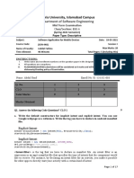 Department of Software Engineering: Bahria University, Islamabad Campus