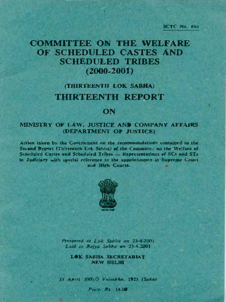 Scheduled Castes and Tribes in Judiciary Report | PDF | Supreme Court ...