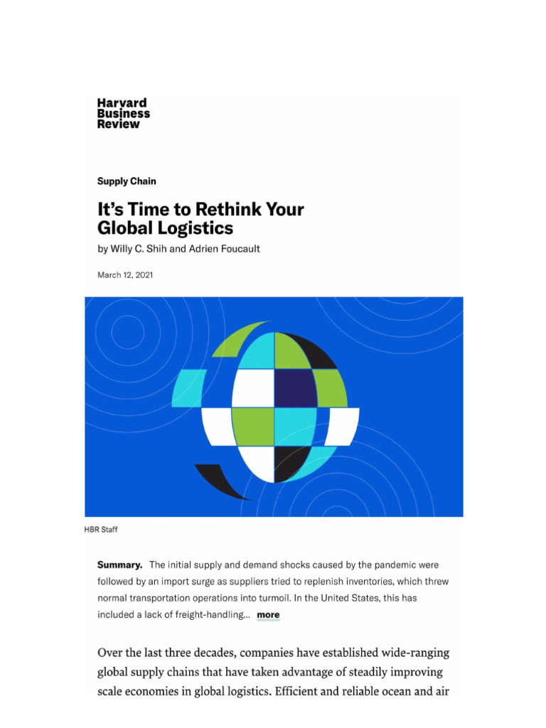 Its Time To Rethink Your Global Logistics | PDF
