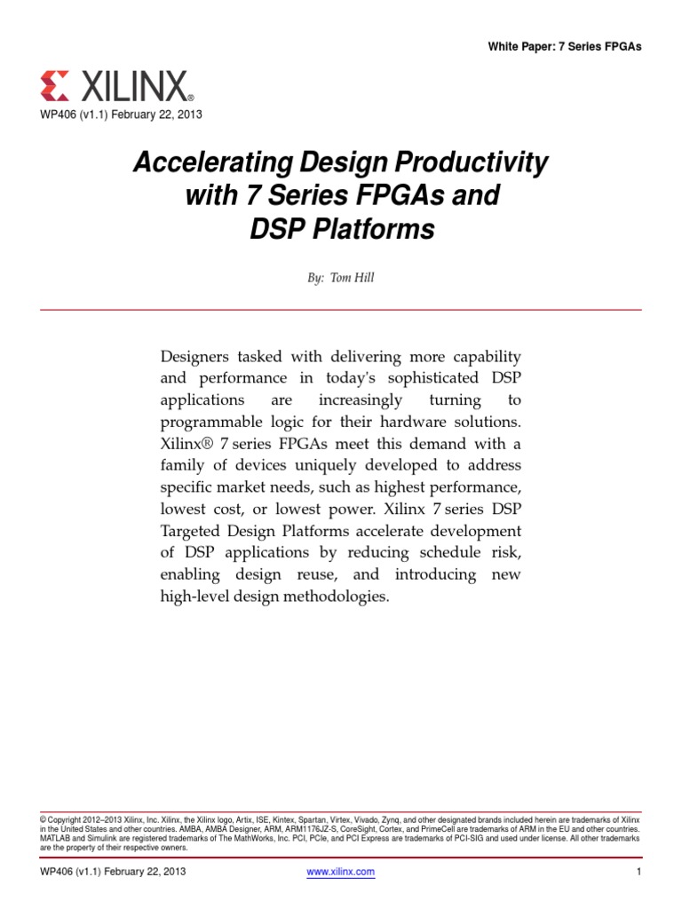 Wp406 DSP Design Productivity | PDF | Field Programmable Gate Array ...