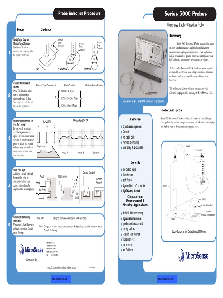 MicroSense 5000 Series Probes R511 | PDF | Manufactured Goods | Equipment