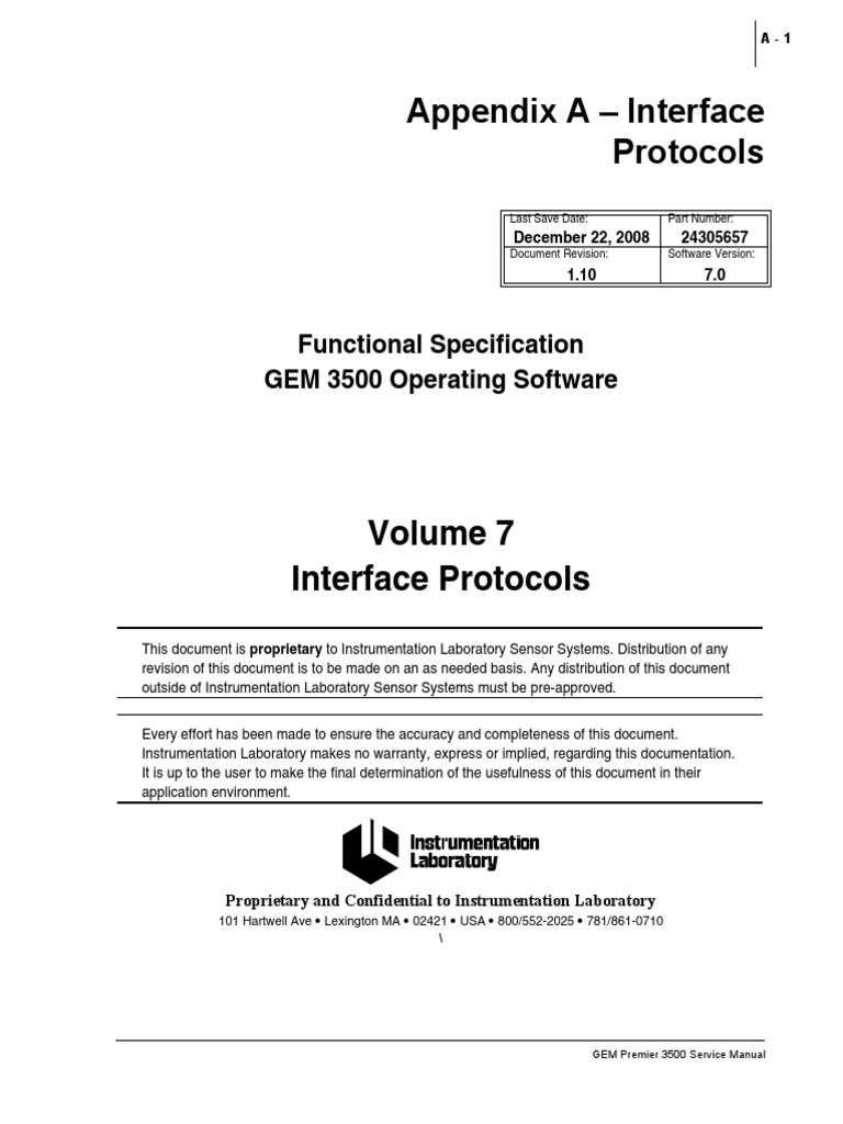 GEM Premier 3500 - Interface Protocol | PDF | Transmission Control Protocol  | Internet Protocol Suite
