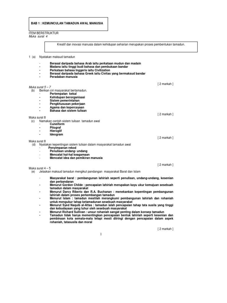 Nota Sejarah Tingkatan 4